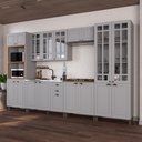 Ver imagem 1 de Armário de Cozinha Modulada Completa Fidelitá Nara 100% MDF 6 Peças 350cm 18 Portas 2 Gavetas sem