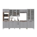 Ver imagem 2 de Armário de Cozinha Modulada Completa Fidelitá Nara 100% MDF 6 Peças 350cm 18 Portas 2 Gavetas sem