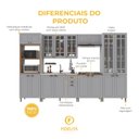 Ver imagem 5 de Armário de Cozinha Modulada Completa Fidelitá Nara 100% MDF 6 Peças 350cm 18 Portas 2 Gavetas sem