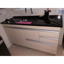 - Gabinete para Pia de Cozinha 2m Michelangelo Cípres Fosco 100% Mdf 15mm Rino Móveis - 1