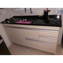 Ver imagem 1 de - Gabinete para Pia de Cozinha 2m Michelangelo Cípres Fosco 100% Mdf 15mm Rino Móveis