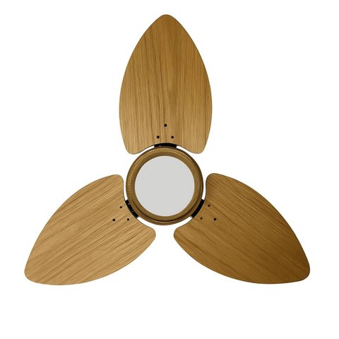Ventilador de Teto Natuvent Dahlia Led 3 Pás Madeira Freijó 6500k Branco Frio, Luz Branca 220v