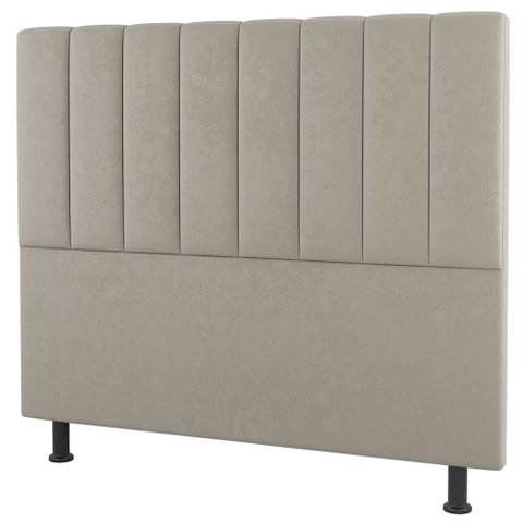 Cabeceira Cama Box Solteiro Cora 90cm Suede Bege - Desk Design
