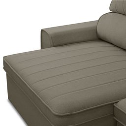 Sofá Retrátil Reclinável 4 Lugares 280cm Macau F05 Veludo Castor - Mpozenato - 5