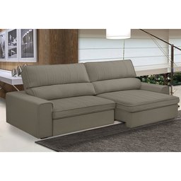 Sofá Retrátil Reclinável 4 Lugares 280cm Macau F05 Veludo Castor - Mpozenato - 2