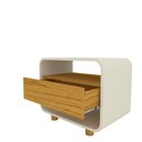Ver imagem 3 de Mesa de Cabeceira Innova 1 Gaveta Pés em Madeira Offwhite com Naturale - Rede Móveis
