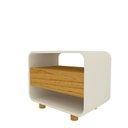 Ver imagem 2 de Mesa de Cabeceira Innova 1 Gaveta Pés em Madeira Offwhite com Naturale - Rede Móveis
