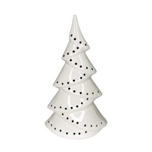 Arvore de Natal em Cerâmica Grande com Led Branca 13x7x23cm