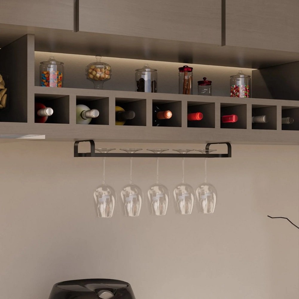 Fixobar Suporte para Taças de Vinho Suspenso 50cm Organizador Fixo Aéreo para ...