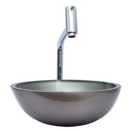 Kit: Cuba Redonda 30 Cm Bege + Torneira Link + Válvula + Sifão - 1