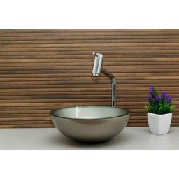 Kit: Cuba Redonda 30 Cm Bege + Torneira Link + Válvula + Sifão - 2