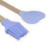 Kit Colher Coração Silicone + Pincel Culinário Cozinha Confeitaria Resistente - Azul claro - 1