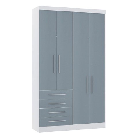 Guarda Roupa Modulado 134,50cm 4 Portas e 4 Gavetas Alpes Luciane Móveis