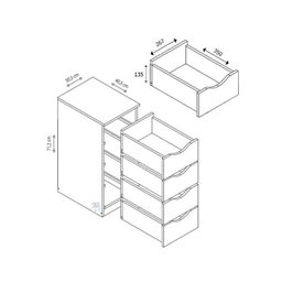 Armário Multiuso 4 Gavetas - Praticidade e Design para Seu Ambiente - 5