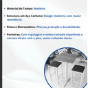 Ver imagem 3 de Conjunto Mesa Alta Bar Bistrô Quadrada Vidro 2 Bancos Estofado Don Castro Decor