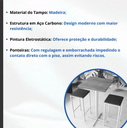 Ver imagem 3 de Conjunto Mesa Alta Bar Bistrô Quadrada Vidro 2 Bancos Estofado Don Castro Decor