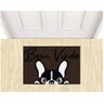 Tapete Capacho Vinil Bem Vindo Bulldog Pets para Decoração.:marrom - 1