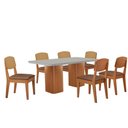 Ver imagem 2 de Mesa de Jantar Eloise 180cm Tampo Mdf 6 Cadeiras Moderna Tork /nat/off/serig. Off