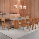 Ver imagem 1 de Mesa de Jantar Eloise 180cm Tampo Mdf 6 Cadeiras Moderna Tork /nat/off/serig. Off