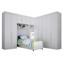 Ver imagem 2 de Modulado Solteiro Orion 100%MDF Branco - Leifer Móveis