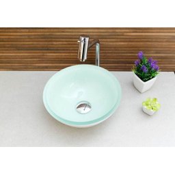 Kit: Cuba Redonda 30 Cm Branca + Torneira Link + Válvula + Sifão - 4 Kit: Cuba Redonda 30 Cm Branca + Torneira Link + Válvula + Sifão - 4