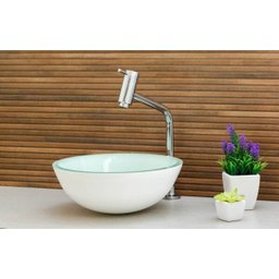 Kit: Cuba Redonda 30 Cm Branca + Torneira Link + Válvula + Sifão - 2 Kit: Cuba Redonda 30 Cm Branca + Torneira Link + Válvula + Sifão - 2