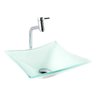 Cuba de Vidro para banheiros e lavabos - Quadrada RT 30 Cm Branca - 2