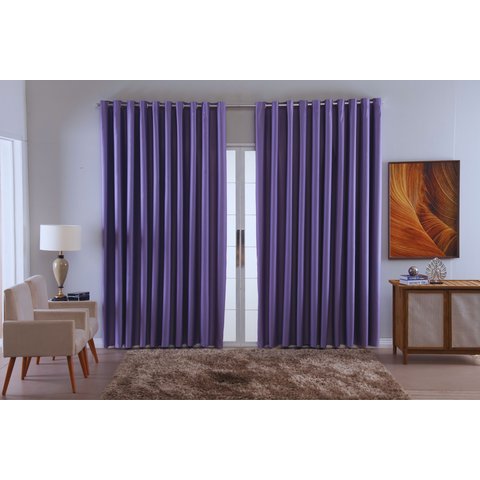 Cortina para Sala Quarto Blackout Tecido 3,00x2,80 Ellegance:lilas