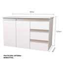 Ver imagem 2 de Balcão Móvel Gabinete Mdf para Banheiro com Tampo 80cm Direito com Fundo