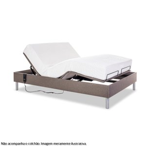 Cama Ajustável Tonolli Ergomatic Linho Bege - Solteiro-King 96x203