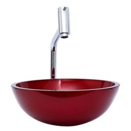 Kit: Cuba Redonda 35 Cm Vinho + Torneira Link Alta + Válvula Click - 1