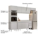 Ver imagem 3 de Armário de Cozinha Modulada 4 Peças CP11 Balcão com Tampo Branco - Lumil Lumil Móveis