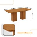 Ver imagem 4 de Mesa de Jantar Eloise 180cm Tampo Mdf 6 Cadeiras Moderna Veludo Marrom/naturalle