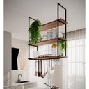 Ver imagem 1 de Nicho de Teto Indústrial Denver 95cm Preto e Freijó