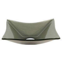 Kit: Cuba de vidro Retangular Bege + Torneira Link Alta + Válvula - 4