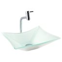 Ver imagem 1 de Kit: Cuba de vidro Retangular Branca + Torneira Link Alta + Válvula