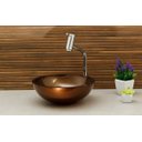 Ver imagem 2 de Kit: Cuba Redonda 35 Cm Marrom + Torneira Link Alta + Válvula Click