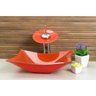 Cuba de Vidro Retangular Laranja + Torneira Cascata + Válvula Click - 2