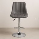 Ver imagem 3 de Kit 2 Banqueta Bar Concha Ajustável em Couro Ecológico Design Moderno Base Cromada Cinza