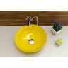 Kit: Cuba Redonda 35 Cm Amarela + Torneira Link Alta + Válvula Click - 4