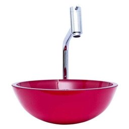 Kit: Cuba Redonda 30 Cm Rosa + Torneira Link + Válvula + Sifão - 1