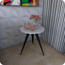 Ver imagem 1 de Mesinha Lateral De Canto Para Sala e Quarto Redonda P.B