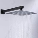 Ver imagem 4 de Ducha Chuveiro Slim 20x20 Preto Fosco com Braço 36cm