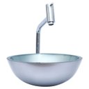 Ver imagem 1 de Kit: Cuba Redonda 35 Cm Prata + Torneira Link Alta + Válvula Click