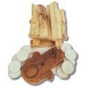 Ver imagem 2 de Incensário Madeira Mão de Fátima Hamsá 50g Palo Santo Natural Encerado Mão de Fátima