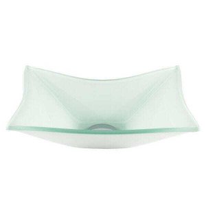 Cuba de Vidro de Sobrepor para Banheiros e Lavabos Retangular Branca