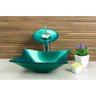 Cuba de Vidro para banheiros e lavabos - Quadrada RT 34 Cm - Verde - 7