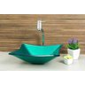 Cuba de Vidro para banheiros e lavabos - Quadrada RT 34 Cm - Verde - 5