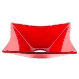 Cuba de Vidro para banheiros e lavabos - Quadrada RT 34 Cm - Vermelha - 1