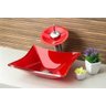 Cuba de Vidro para banheiros e lavabos - Quadrada RT 34 Cm - Vermelha - 4
